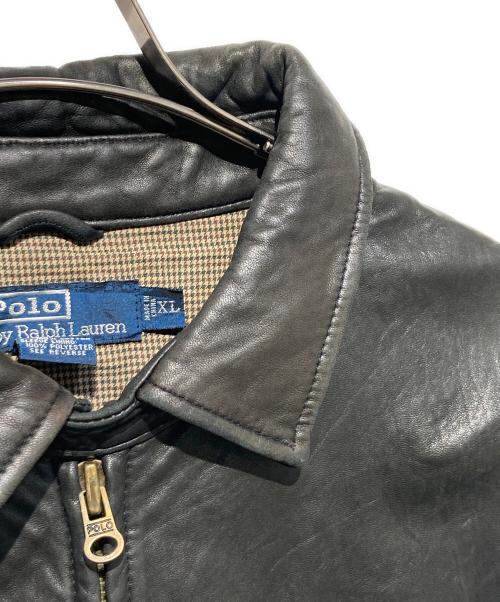 POLO RALPH LAUREN（ポロ・ラルフローレン）POLO RALPH LAUREN (ポロ・ラルフローレン) レザースイングトプ ブラック サイズ:XLの古着・服飾アイテム