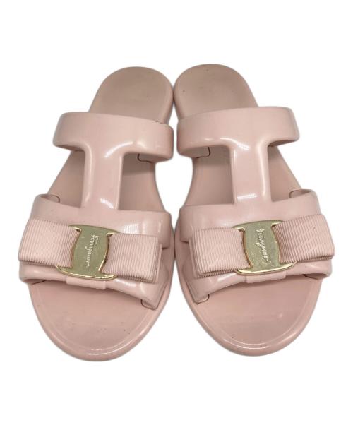 Salvatore Ferragamo（サルヴァトーレ フェラガモ）Salvatore Ferragamo (サルヴァトーレ フェラガモ) ヴァラリボンサンダル ピンク サイズ:5Cの古着・服飾アイテム