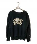 Champion REVERSE WEAVE×stussyチャンピオン リバース ウィーブ×ステューシー）の古着「REVERSE WEAVE ARC LOGO SWEAT」｜ブラック
