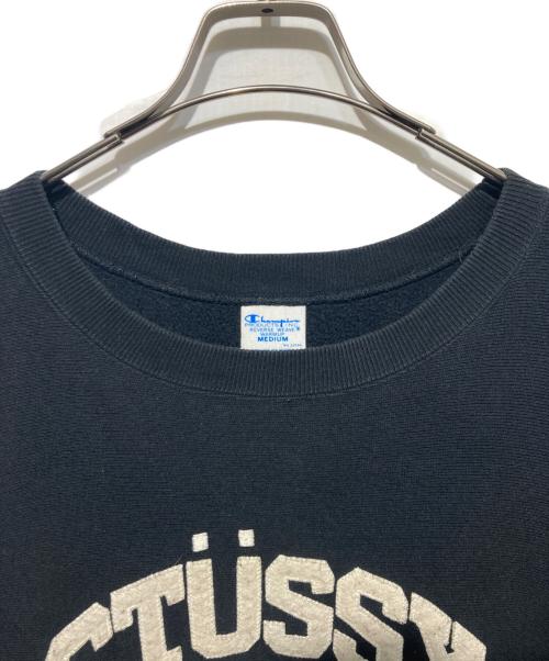 Champion REVERSE WEAVE（チャンピオン リバース ウィーブ）Champion REVERSE WEAVE (チャンピオン リバース ウィーブ) stussy (ステューシー) REVERSE WEAVE ARC LOGO SWEAT ブラック サイズ:Mの古着・服飾アイテム