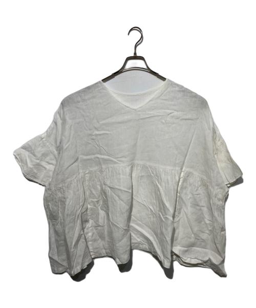 journal standard luxe（ジャーナルスタンダード ラックス）JOURNAL STANDARD LUXE (ジャーナルスタンダード ラックス) 60リネン ギャザープル ホワイト サイズ:FREEの古着・服飾アイテム