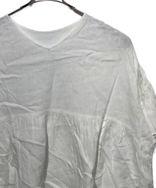 journal standard luxe（ジャーナルスタンダード ラックス）JOURNAL STANDARD LUXE (ジャーナルスタンダード ラックス) 60リネン ギャザープル ホワイト サイズ:FREEの古着・服飾アイテム