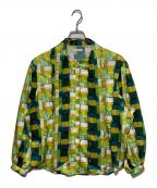 HERALBONYヘラルボニー）の古着「サテンボウタイブラウス「緑の風景」」｜グリーン