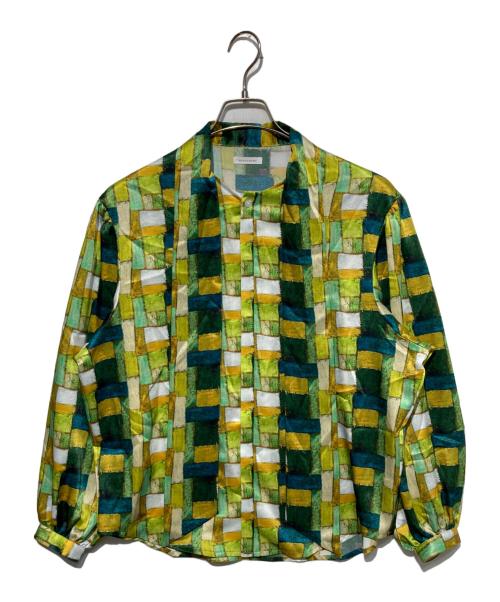 HERALBONY（ヘラルボニー）HERALBONY (ヘラルボニー) サテンボウタイブラウス「緑の風景」 グリーン サイズ:Fの古着・服飾アイテム