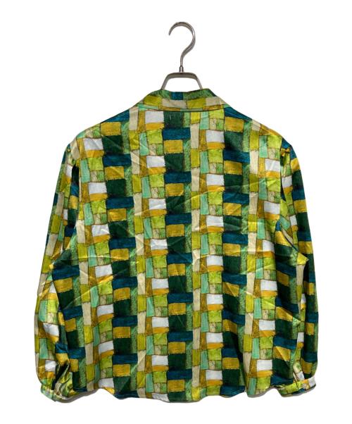 HERALBONY（ヘラルボニー）HERALBONY (ヘラルボニー) サテンボウタイブラウス「緑の風景」 グリーン サイズ:Fの古着・服飾アイテム