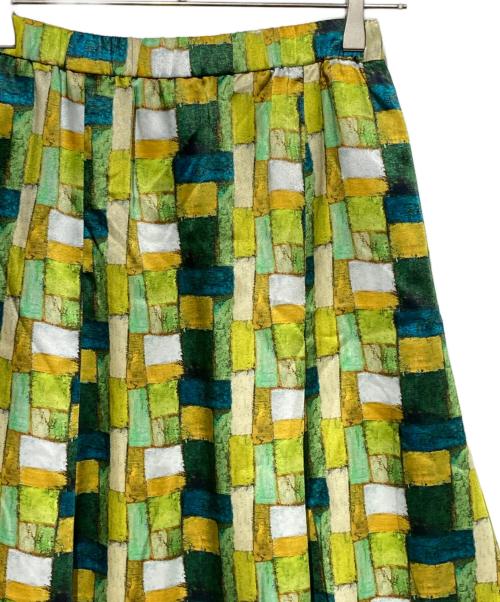 HERALBONY（ヘラルボニー）HERALBONY (ヘラルボニー) サテンスカート「緑の風景」 グリーン サイズ:Fの古着・服飾アイテム