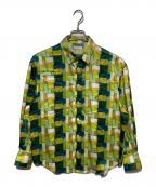 HERALBONYヘラルボニー）の古着「サテンシャツブラウス「緑の風景」」｜グリーン