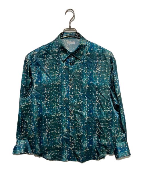 HERALBONY（ヘラルボニー）HERALBONY (ヘラルボニー) サテンシャツブラウス「こもれび」 グリーン サイズ:Fの古着・服飾アイテム