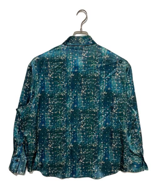 HERALBONY（ヘラルボニー）HERALBONY (ヘラルボニー) サテンシャツブラウス「こもれび」 グリーン サイズ:Fの古着・服飾アイテム