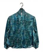 HERALBONYヘラルボニー）の古着「サテンボウタイブラウス「こもれび」」｜グリーン