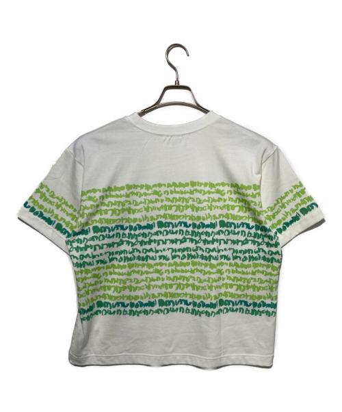 HERALBONY（ヘラルボニー）HERALBONY (ヘラルボニー) アートボーダーTシャツ「green brush-mm2025」 ホワイト サイズ:Mの古着・服飾アイテム