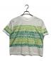 HERALBONY（ヘラルボニー）の古着「アートボーダーTシャツ「green brush-mm2025」」｜ホワイト