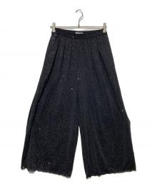 Couture d'adam（クチュールドアダム）の古着「Stardust Sequin Parazzo Trousers」｜ブラック