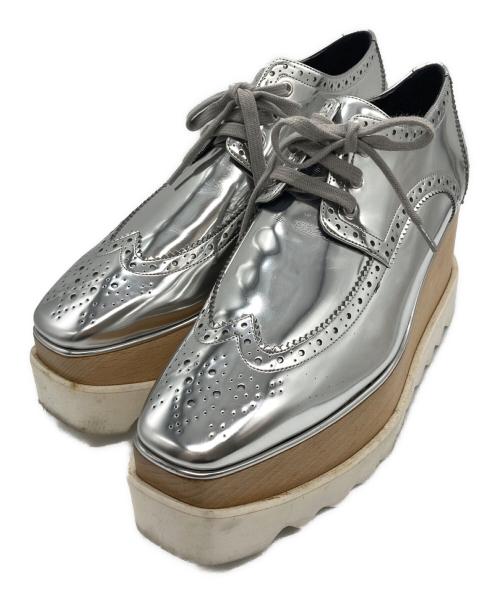 STELLA McCARTNEY（ステラマッカートニー）STELLA McCARTNEY (ステラマッカートニー) エリス 厚底ウイングチップシューズ シルバー サイズ:37の古着・服飾アイテム
