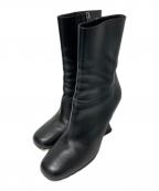 GUCCIグッチ）の古着「メタルヒールサイドジップブーツ」｜ブラック