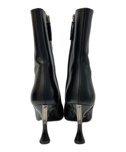 GUCCI（グッチ）GUCCI (グッチ) メタルヒールサイドジップブーツ ブラック サイズ:37 1/2の古着・服飾アイテム