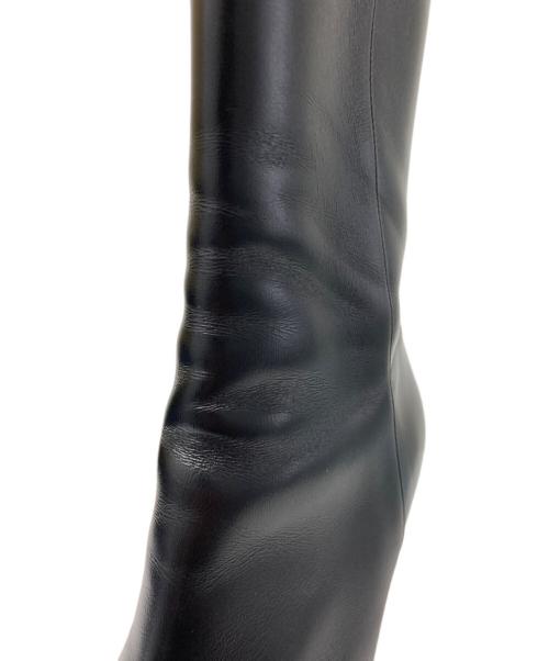 GUCCI（グッチ）GUCCI (グッチ) メタルヒールサイドジップブーツ ブラック サイズ:37 1/2の古着・服飾アイテム