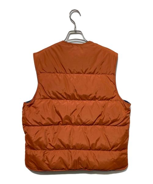 Eddie Bauer（エディーバウアー）Eddie Bauer (エディーバウアー) リバーシブルデニムダウンベスト インディゴ×オレンジ サイズ:Mの古着・服飾アイテム