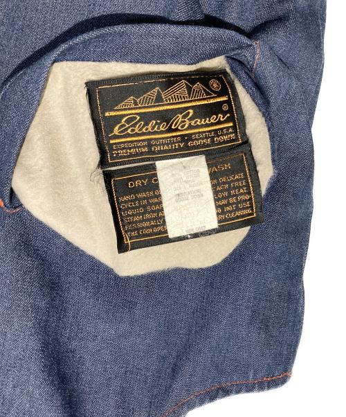 Eddie Bauer（エディーバウアー）Eddie Bauer (エディーバウアー) リバーシブルデニムダウンベスト インディゴ×オレンジ サイズ:Mの古着・服飾アイテム