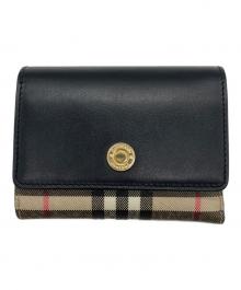 BURBERRY（バーバリー）の古着「コンパクトウォレット」｜ベージュ×ブラック