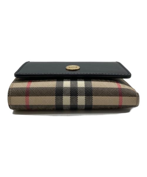 BURBERRY（バーバリー）BURBERRY (バーバリー) コンパクトウォレット ベージュ×ブラックの古着・服飾アイテム
