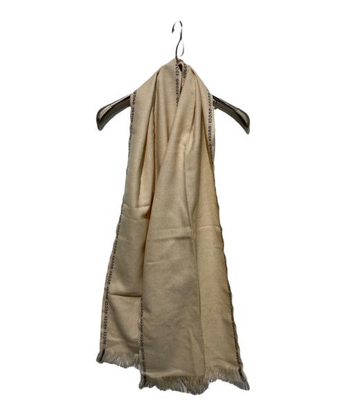 GUCCI（グッチ）GUCCI (グッチ) ロゴ柄マフラー アイボリーの古着・服飾アイテム