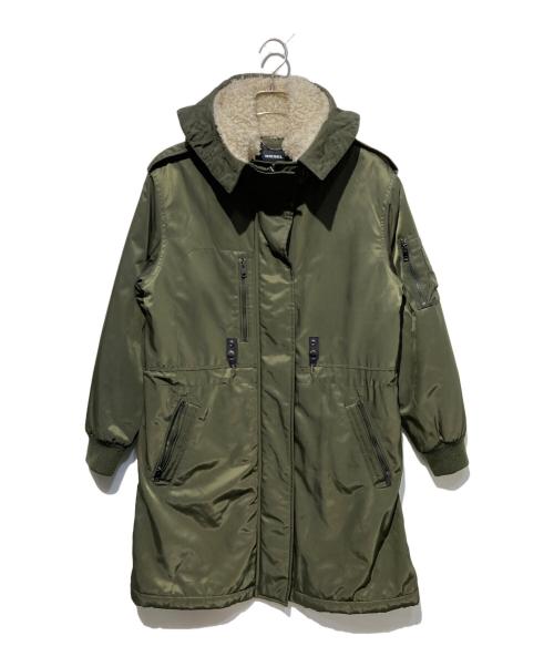 DIESEL（ディーゼル）DIESEL (ディーゼル) 裏ボアフーデットコート グリーン サイズ:Lの古着・服飾アイテム