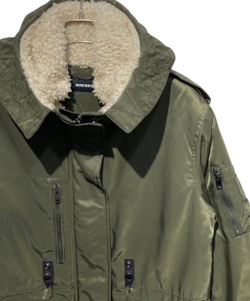 DIESEL（ディーゼル）DIESEL (ディーゼル) 裏ボアフーデットコート グリーン サイズ:Lの古着・服飾アイテム