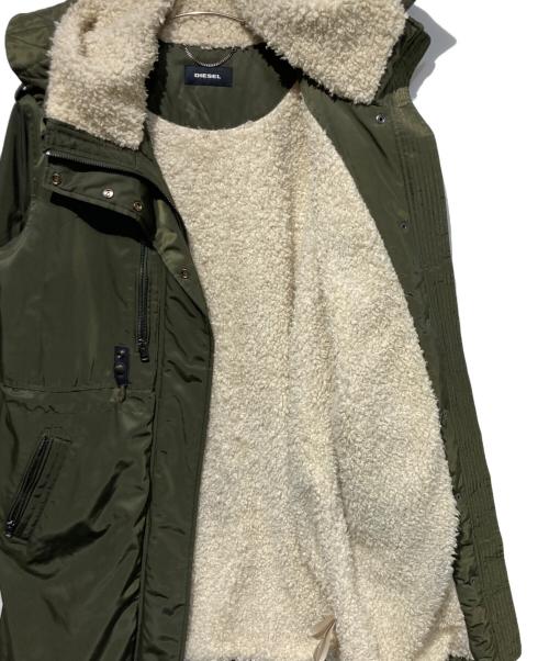 DIESEL（ディーゼル）DIESEL (ディーゼル) 裏ボアフーデットコート グリーン サイズ:Lの古着・服飾アイテム
