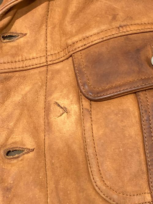 RRL（ダブルアールエル）RRL (ダブルアールエル) LEATHER RANCH JEAN JACKET ブラウン サイズ:XLの古着・服飾アイテム