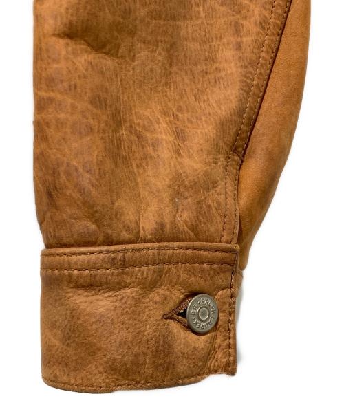 RRL（ダブルアールエル）RRL (ダブルアールエル) LEATHER RANCH JEAN JACKET ブラウン サイズ:XLの古着・服飾アイテム