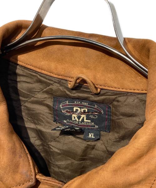 RRL（ダブルアールエル）RRL (ダブルアールエル) LEATHER RANCH JEAN JACKET ブラウン サイズ:XLの古着・服飾アイテム