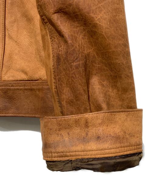 RRL（ダブルアールエル）RRL (ダブルアールエル) LEATHER RANCH JEAN JACKET ブラウン サイズ:XLの古着・服飾アイテム