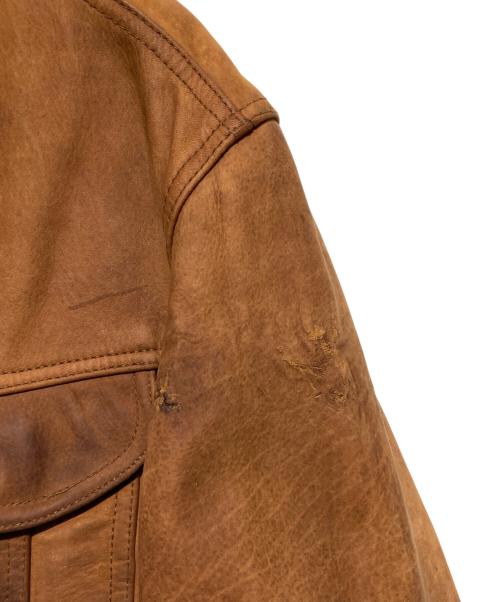 RRL（ダブルアールエル）RRL (ダブルアールエル) LEATHER RANCH JEAN JACKET ブラウン サイズ:XLの古着・服飾アイテム