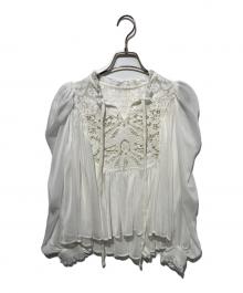 Snidel（スナイデル）の古着「エンブロイダリー楊柳ブラウス」｜ホワイト