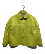 MAISON SPECIALメゾンスペシャル）の古着「ヴィーガンスエードフリンジブルゾン」｜黄緑