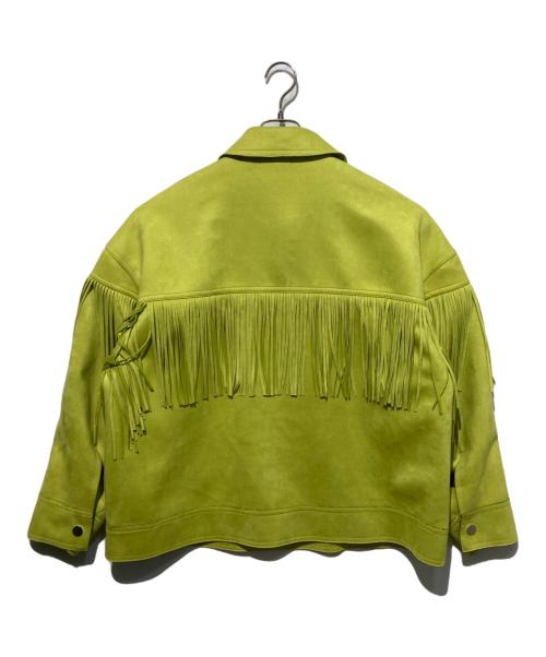 MAISON SPECIAL（メゾンスペシャル）MAISON SPECIAL (メゾンスペシャル) ヴィーガンスエードフリンジブルゾン 黄緑 サイズ:Freeの古着・服飾アイテム