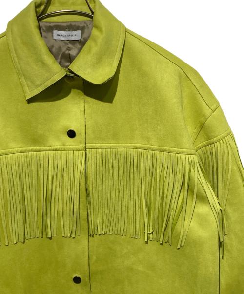 MAISON SPECIAL（メゾンスペシャル）MAISON SPECIAL (メゾンスペシャル) ヴィーガンスエードフリンジブルゾン 黄緑 サイズ:Freeの古着・服飾アイテム