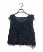 Nobleノーブル）の古着「フェザーヤーンタンクトッププルオーバー」｜ブラック