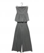 Snidelスナイデル）の古着「ペプラムベアトップ&パンツセット」｜グレー