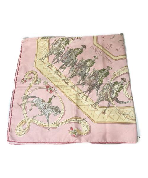 HERMES（エルメス）HERMES (エルメス) ECOLE PORTUGAISE D'ART EQUESTRE スカーフ ピンクの古着・服飾アイテム