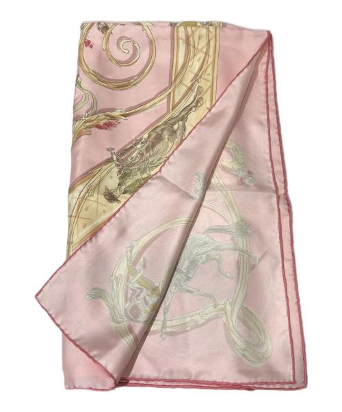 HERMES（エルメス）HERMES (エルメス) ECOLE PORTUGAISE D'ART EQUESTRE スカーフ ピンクの古着・服飾アイテム