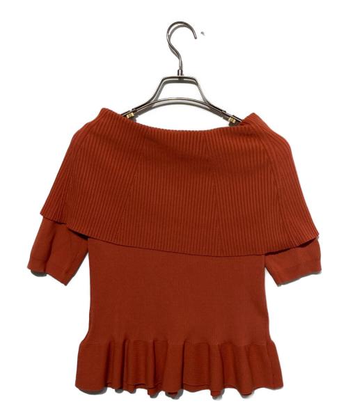 LOUNIE（ルーニー）LOUNIE (ルーニー) ペプラムリブニットプルオーバー オレンジ サイズ:Freeの古着・服飾アイテム