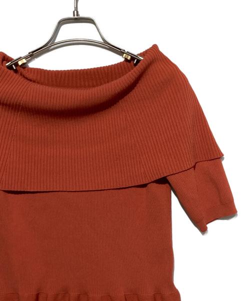 LOUNIE（ルーニー）LOUNIE (ルーニー) ペプラムリブニットプルオーバー オレンジ サイズ:Freeの古着・服飾アイテム