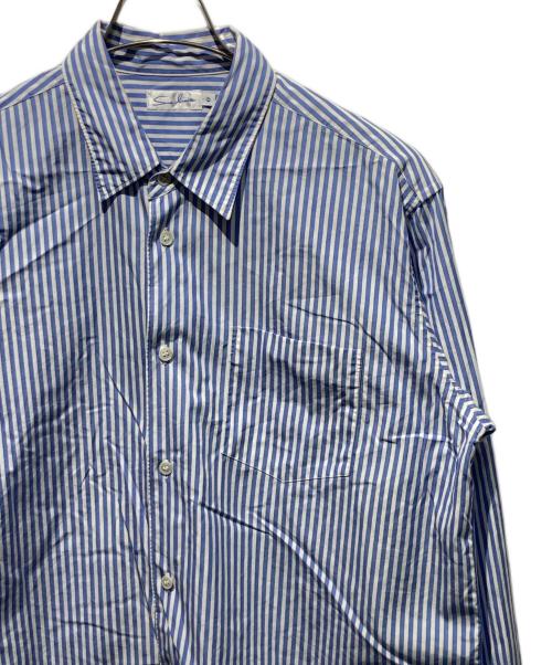 sans limite（サンリミット）Sans limite (サンリミット) ストライプシャツ ブルーの古着・服飾アイテム