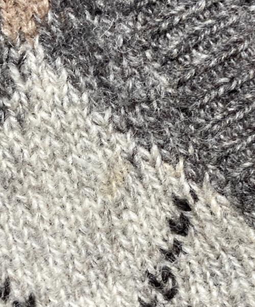 SHETLAND ISLANDS（シェットランドアイランド）SHETLAND ISLANDS (シェットランドアイランド) 80s アーガイル柄Vネックニット グレー サイズ:Mの古着・服飾アイテム