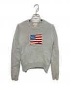 POLO JEANS CO.ポロジーンズカンパニー）の古着「星条旗 コットンニット」｜グレー