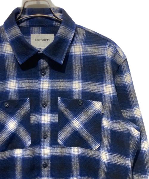 Carhartt WIP（カーハート ワークインプログレス）CARHARTT WIP (カーハート ワークインプログレス) L/S HALLECK  SHIRT ネイビー サイズ:Mの古着・服飾アイテム