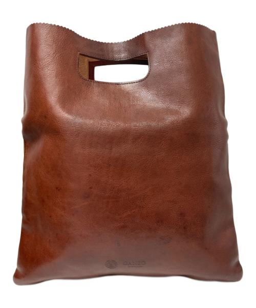 GANZO（ガンゾ）GANZO (ガンゾ) SACCHETTO2 レザーハンドバッグ ブラウンの古着・服飾アイテム