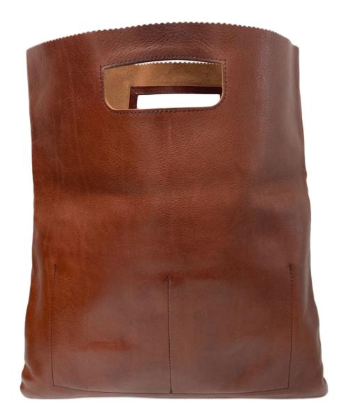 GANZO（ガンゾ）GANZO (ガンゾ) SACCHETTO2 レザーハンドバッグ ブラウンの古着・服飾アイテム